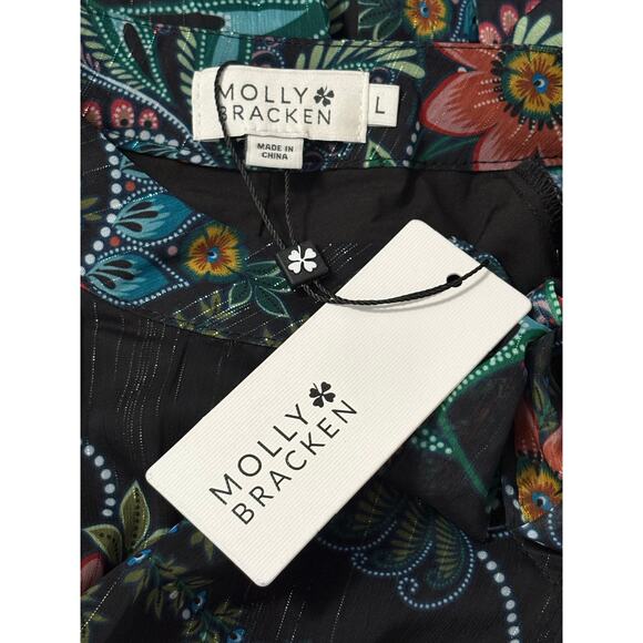 NWT Molly Bracken Freya Pleated Floral Dress Women's Large Fairy Whimsygoth - Picture 9 of 11